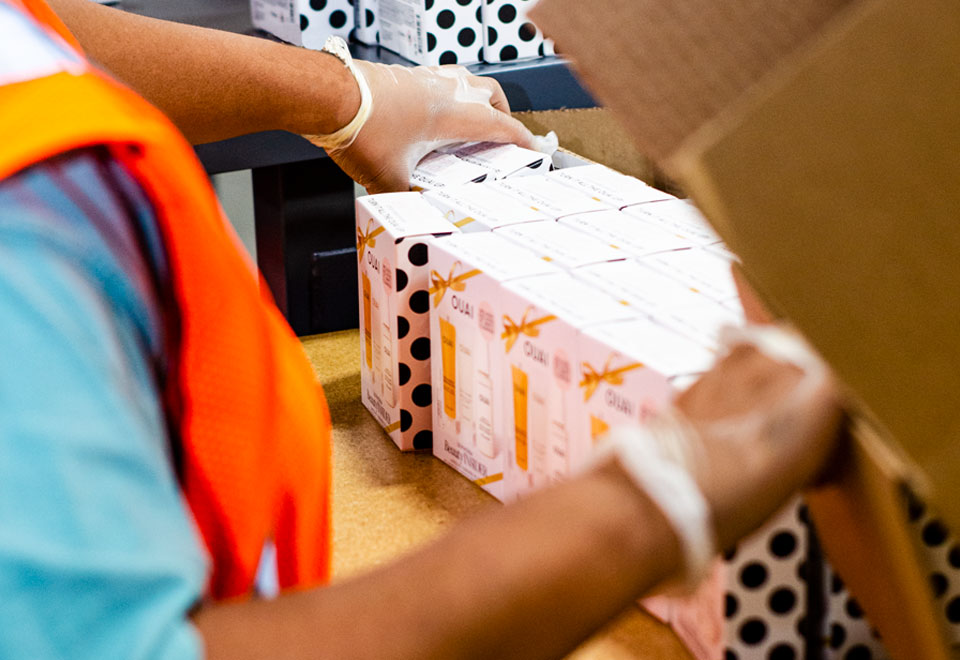 kitting and assembly of beauty products in the warehouse