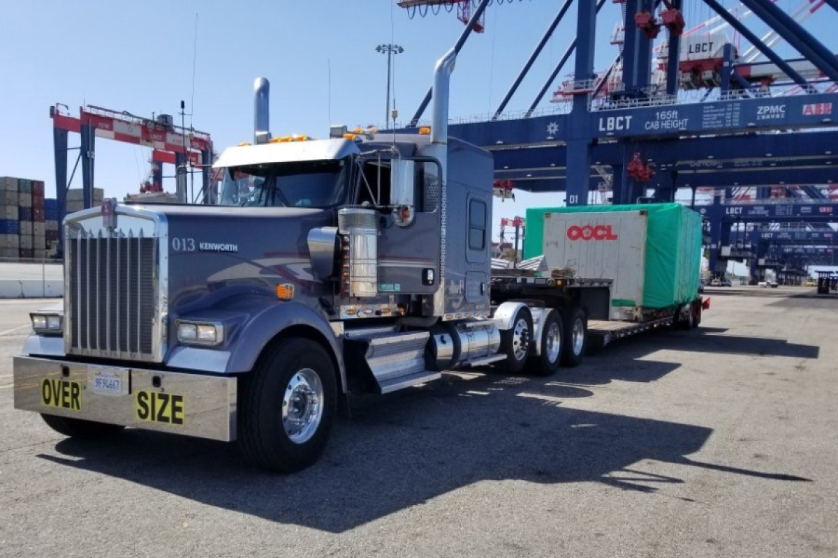 truck loading at a port
